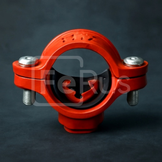 Хомут малый под резьбу грувлок ковкий чугун ДУ 50х20 (ДН 60х27) 2x3/4